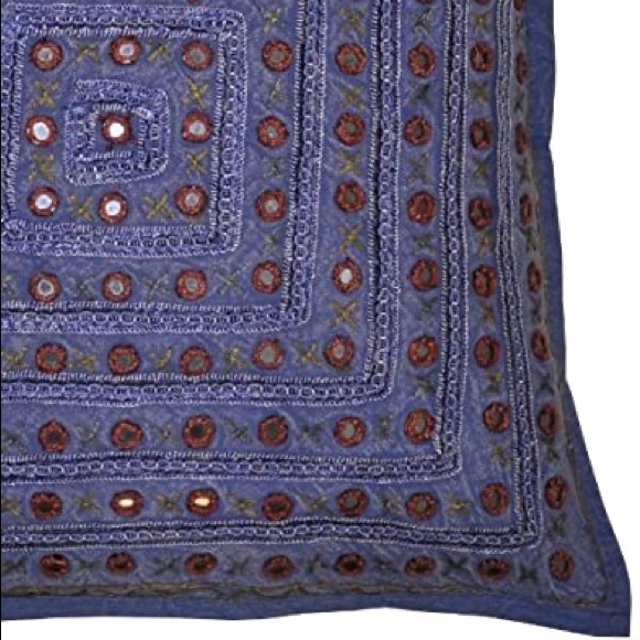 New Navy Blue Boho Embroidered covers (Set of 2) - Picture 6 of 15